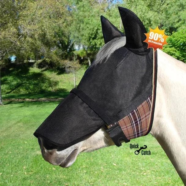 Kensington - UViator Catch Mask w/Ears & Removable Nose & Forelock Opening - Exceptional Equestrian