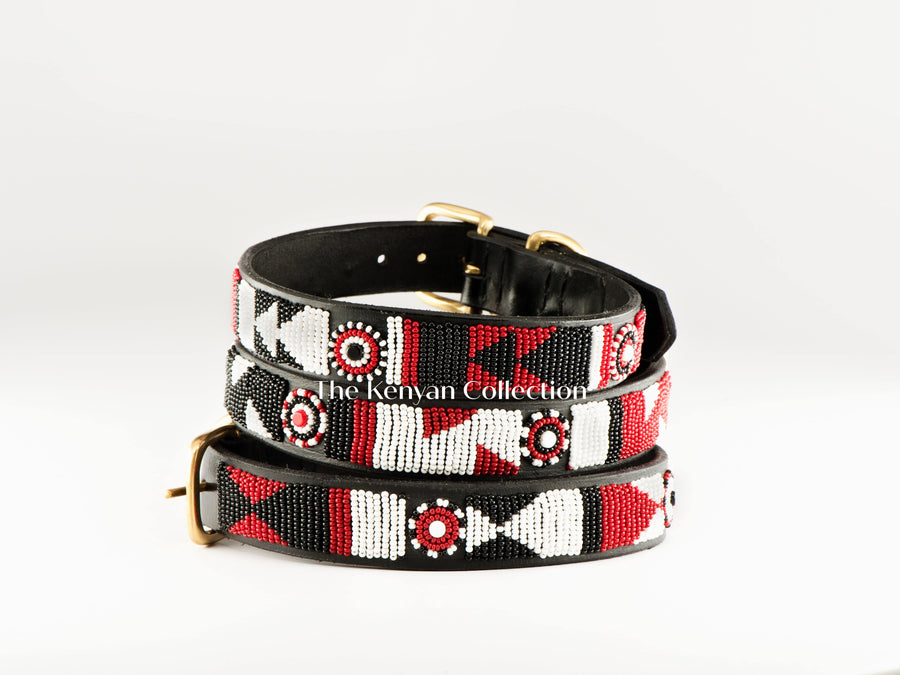 "Maasai Shield" Beaded Dog Collar - Exceptional Equestrian 