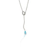 KELLY HERD BLUE TOPAZ FIXED LARIAT NECKLACE - STERLING SILVER
