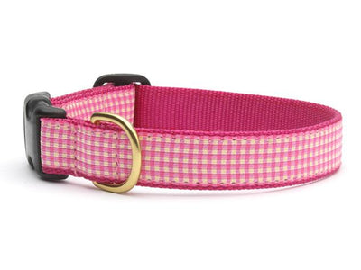 Up Country Pink Gingham Dog Collar and Lead - Sold Separately