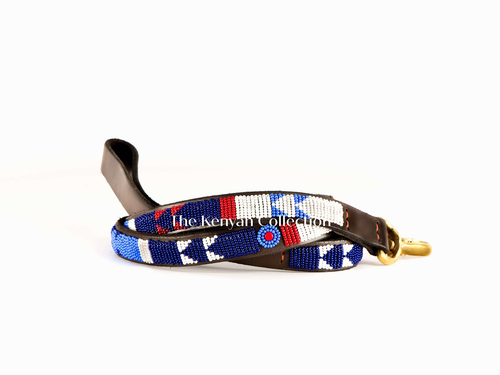 "Red White Blue" Beaded Dog Lead - Exceptional Equestrian