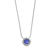 Kelly Herd Blue with Clear Accents Necklace - Sterling Silver