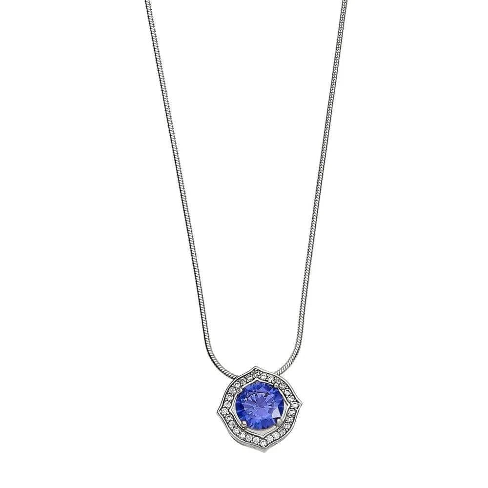 Kelly Herd Blue with Clear Accents Necklace - Sterling Silver - Exceptional Equestrian