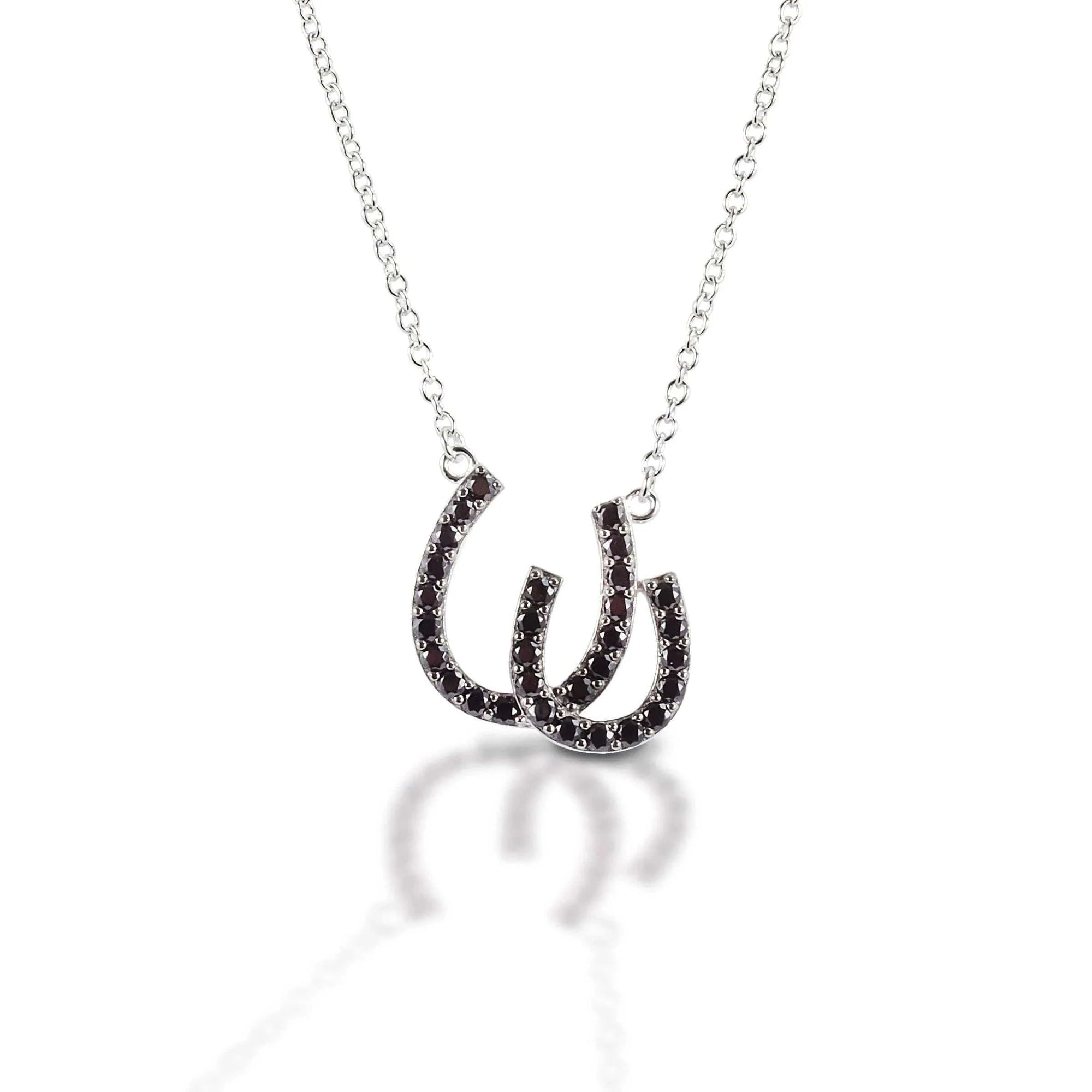 KELLY HERD DOUBLE HORSESHOE NECKLACE - STERLING SILVER - Exceptional Equestrian