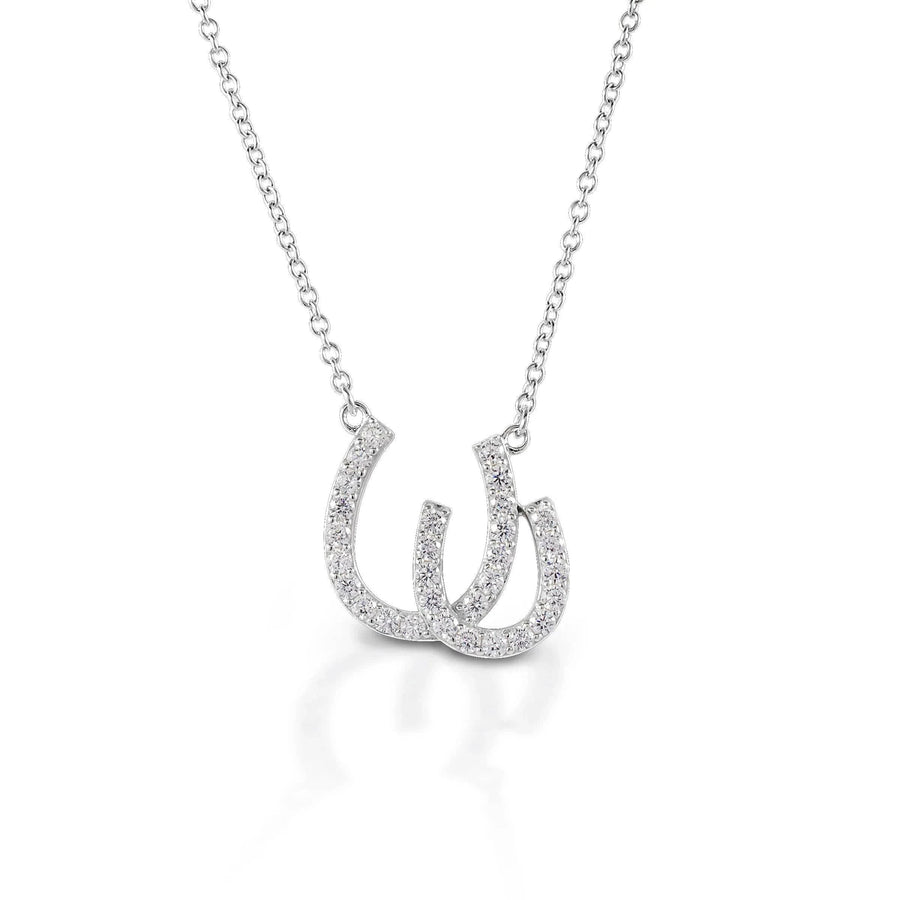 KELLY HERD DOUBLE HORSESHOE NECKLACE - STERLING SILVER - Exceptional Equestrian 