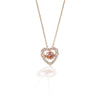 KELLY HERD CLEAR & PINK HEART PENDANT - ROSE GOLD