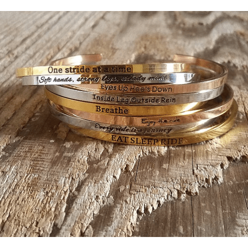 Swanky Saddle Equestrian Mantra Bangles - Exceptional Equestrian