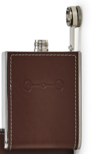 Two's Company Just a Little Bit Embossed Flask in Gift Box