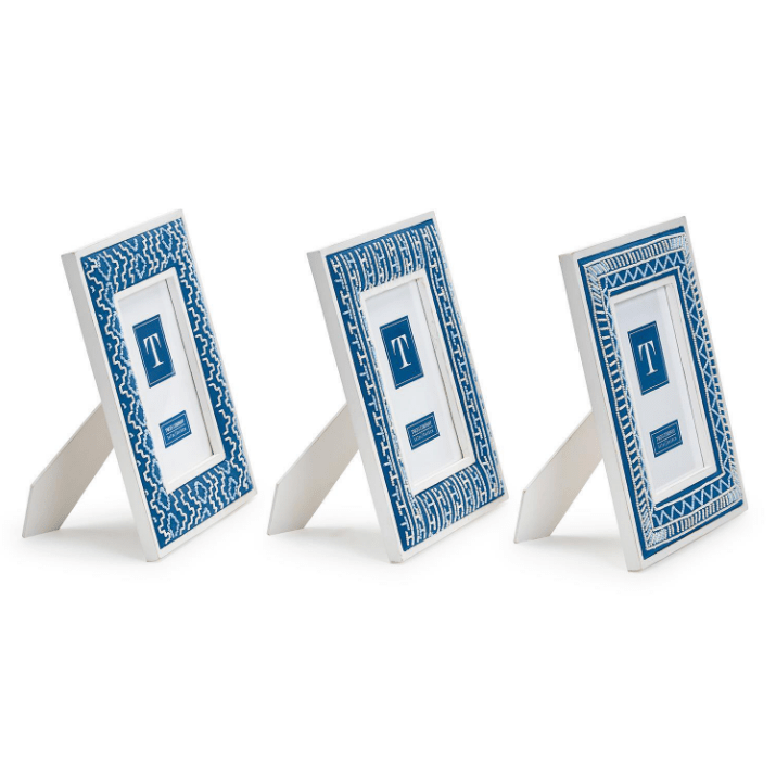 Two's Company Billows of Beads Hand Beaded White Washed 5x7 Photo Frame - Exceptional Equestrian