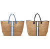 Two's Company Golden Bee Jute Tote Bag with Cotton Webbing Handles