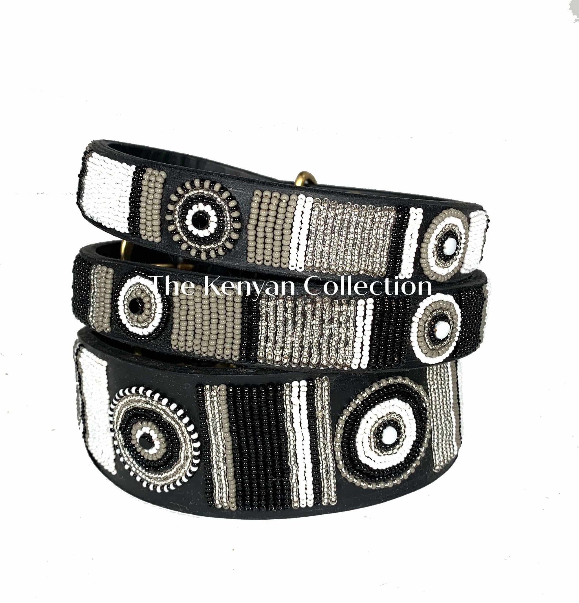 "Shades of Grey" Beaded Dog Collar - Exceptional Equestrian