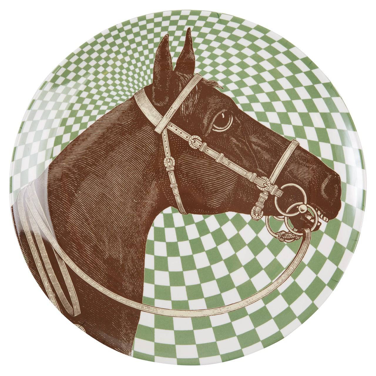 ThomasPaul - EQUUS MELAMINE LARGE ROUND PLATTER - Exceptional Equestrian
