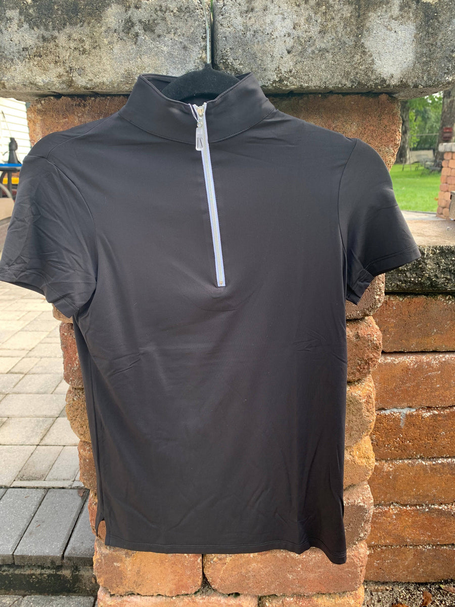 Tailored Sportsman IceFil SHORT Sleeve Sun Shirt - Black - Exceptional Equestrian 
