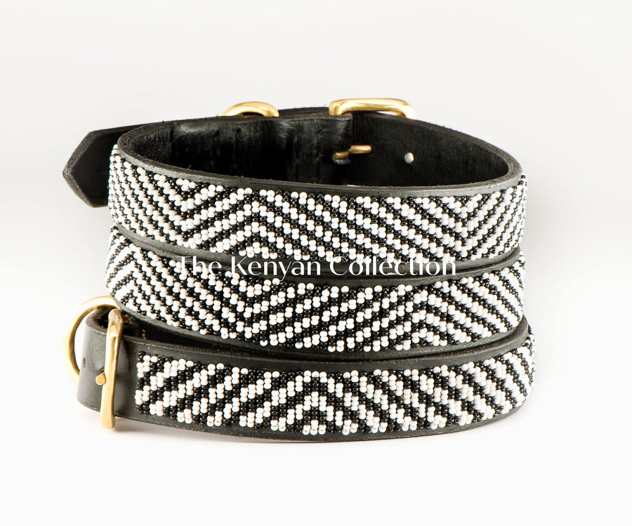"Zebra" Beaded Dog Collar - Exceptional Equestrian 