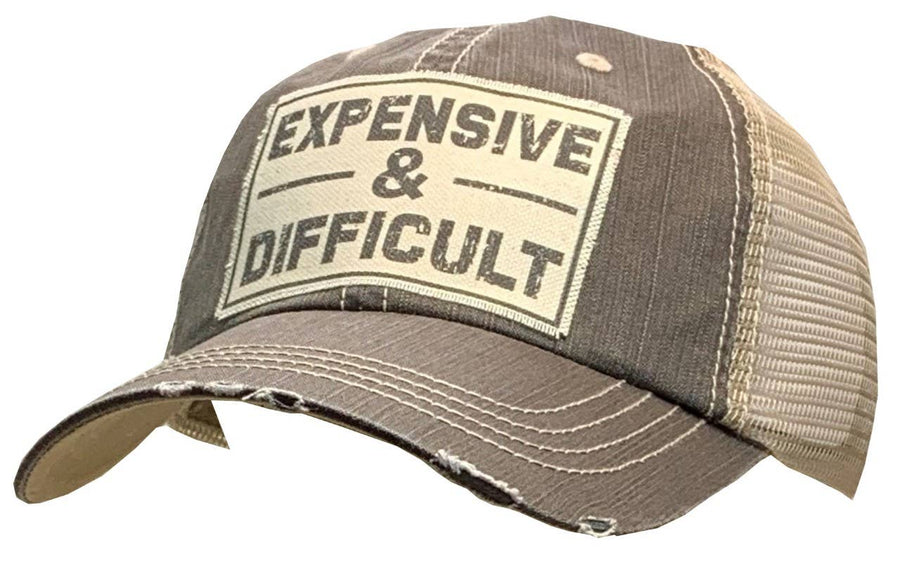 Vintage Life - Expensive & Difficult Trucker Hat Baseball Cap - Brown