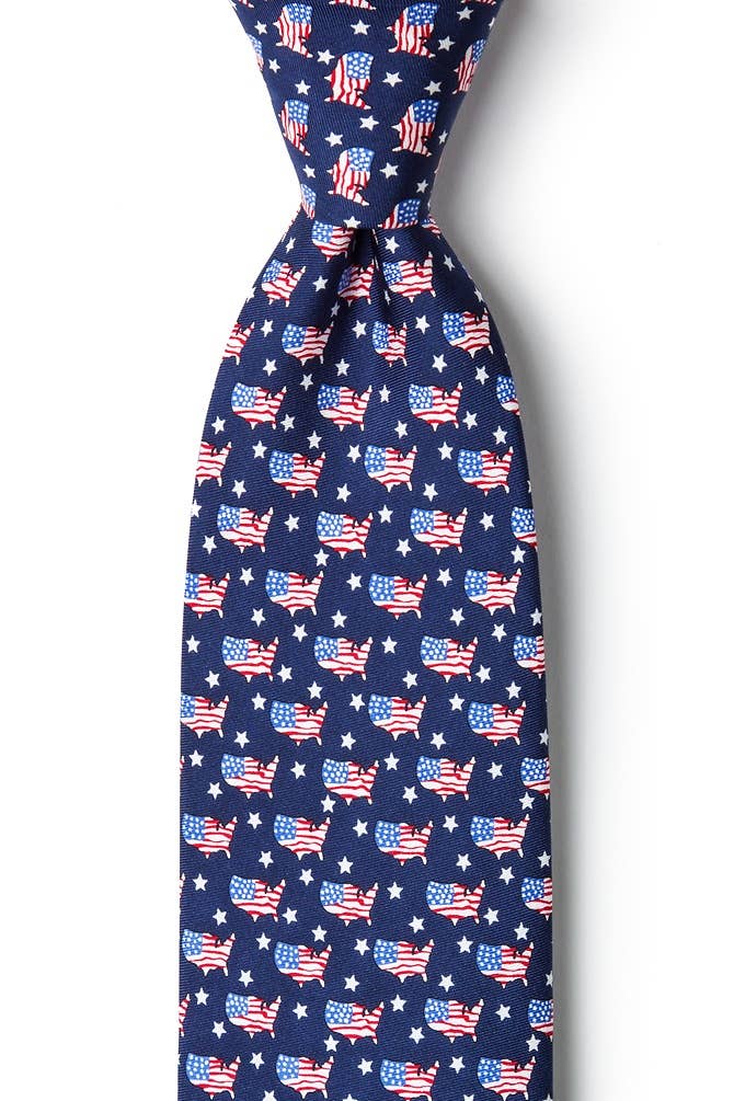 Alynn - USA Tie -  Navy Blue Silk - Exceptional Equestrian