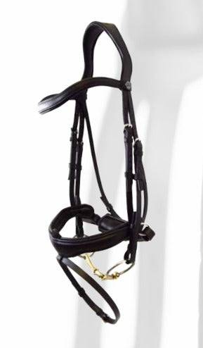 Signature by Antares Dressage Flash Noseband Snaffle Bridle w/ Crank - Exceptional Equestrian 