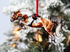 Classy Equine - Jumping Horse Ornament -Chestnut/White Tobiano Hunter Jumper