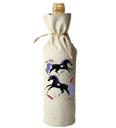 Horse Hollow Press - Horse Equestrian Linen Wine Bag