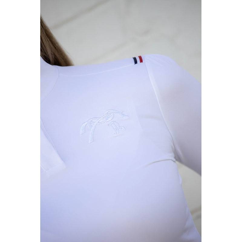 Pénélope - Bruges Competition Polo Shirt - White & French Braid - Exceptional Equestrian