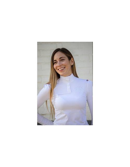 Pénélope - Bruges Competition Polo Shirt - White & French Braid - Exceptional Equestrian 