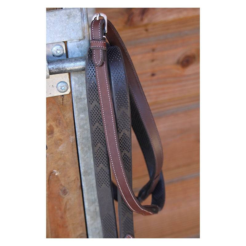 Pénélope - Luxe Rubber Reins - Havana - Exceptional Equestrian