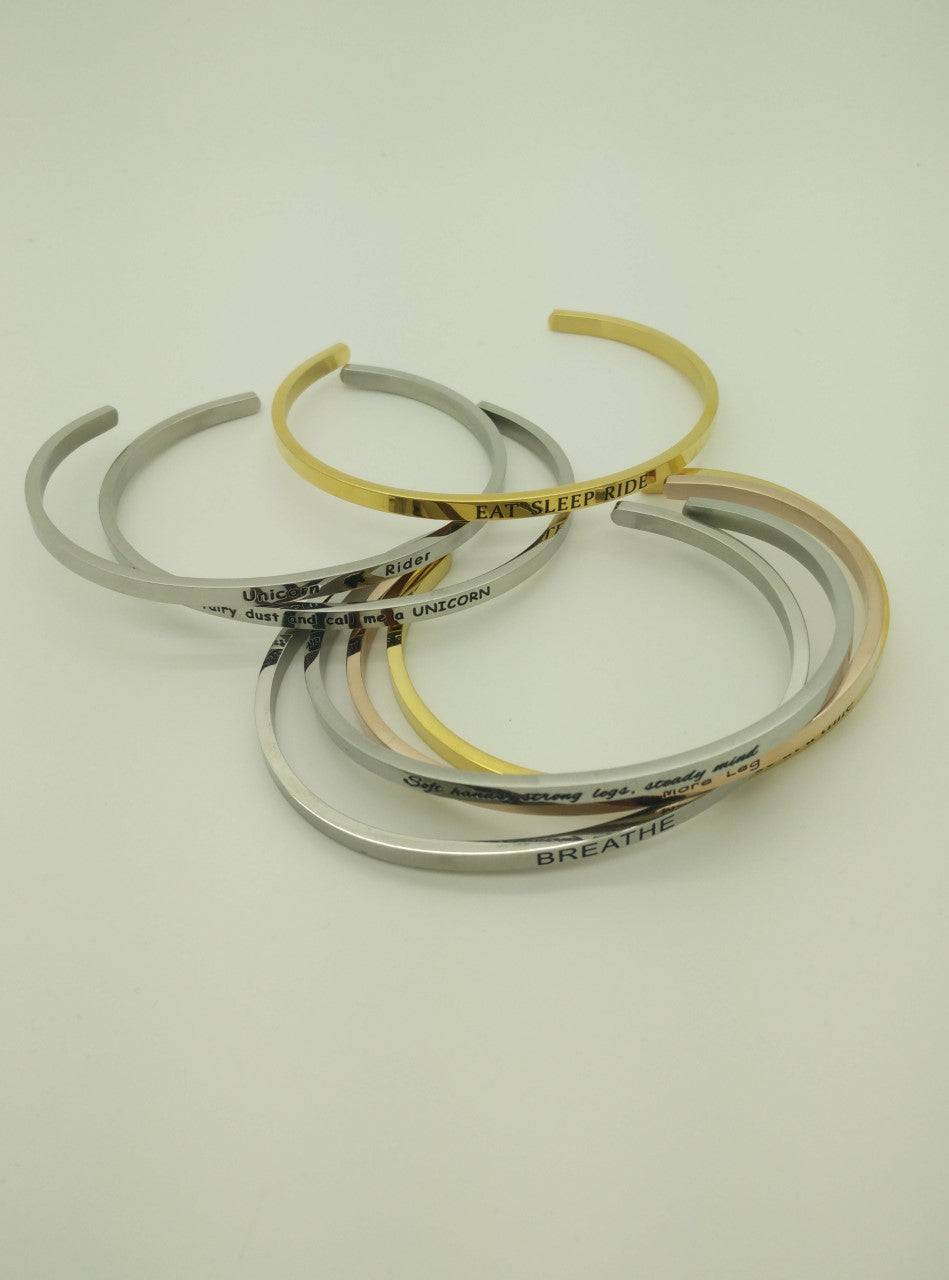 Swanky Saddle Equestrian Mantra Bangles - Exceptional Equestrian