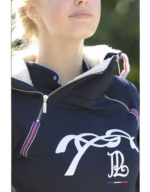 Pénélope - Double Zip Sweater - Navy - Exceptional Equestrian