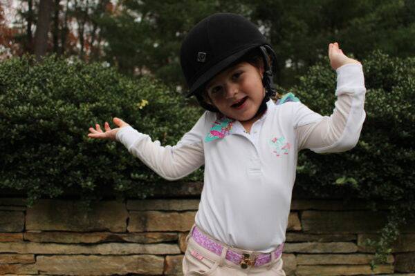 Belle & Bow SHOW SHIRT LONG SLEEVE WELLINGTON AQUA - Exceptional Equestrian