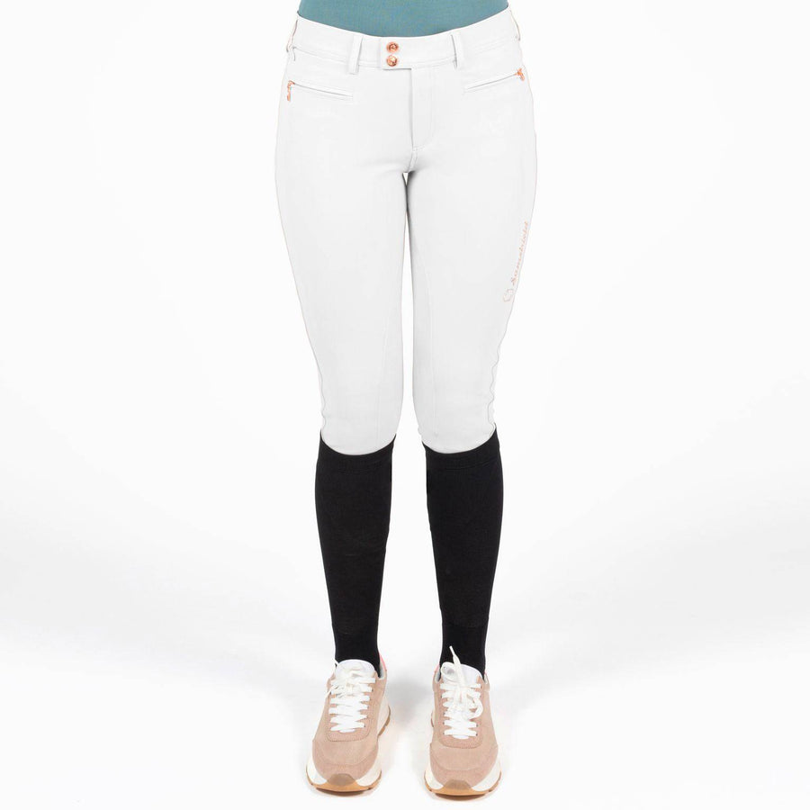 Samshield - Adele Metal Dots - Rose Gold Breeches - White - Exceptional Equestrian 