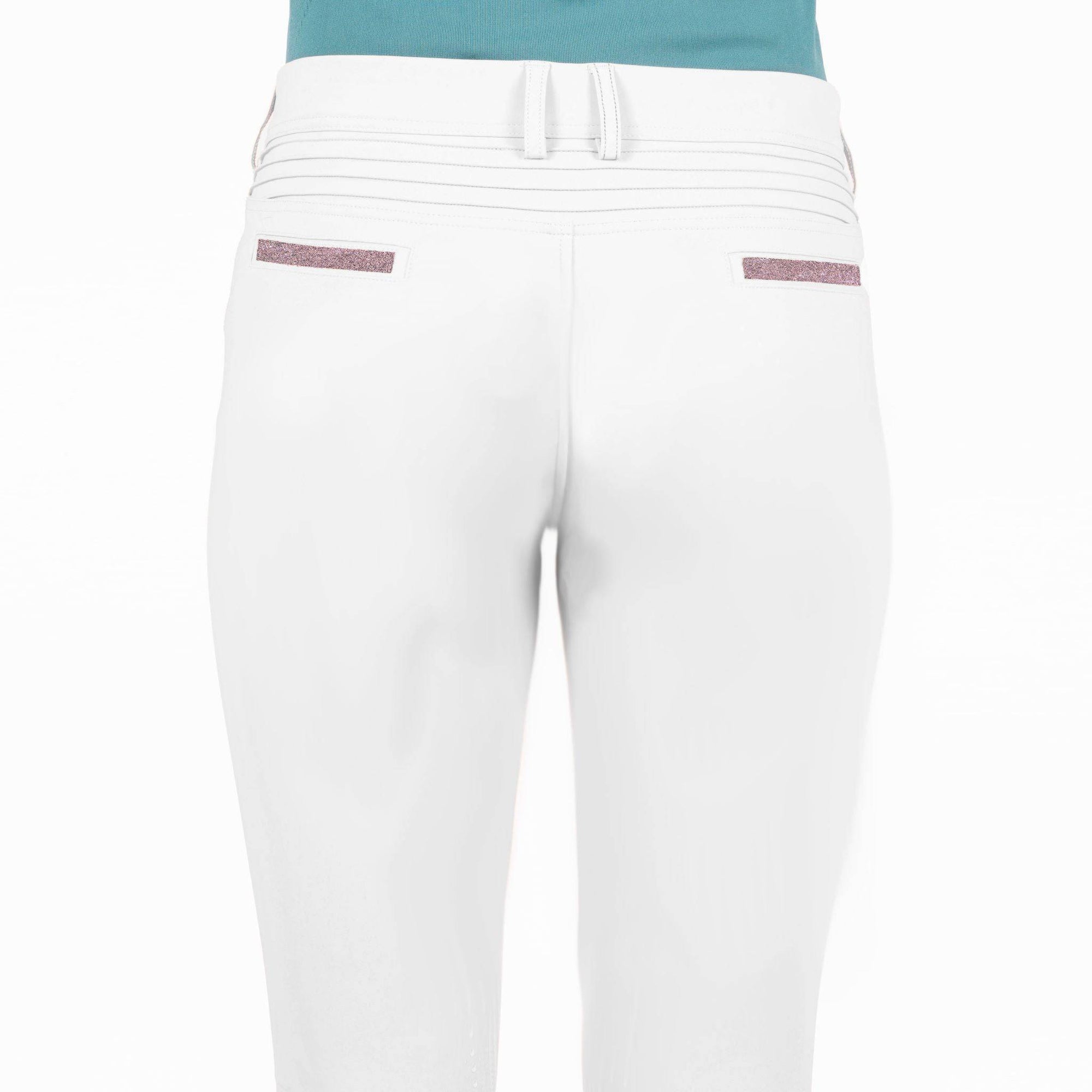 Samshield - Adele Metal Dots - Rose Gold Breeches - White - Exceptional Equestrian